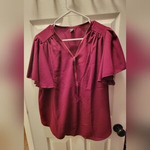 Elegant Burgundy Women's Top